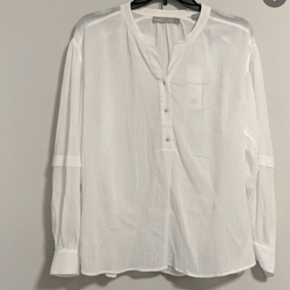 VINCE white loose fit boho top size Small